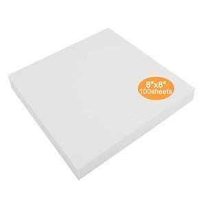 New Brothread Tear Away Machine Embroidery Stabilizer Backing 8"x8" - 100 Precut Sheets - Medium Weight 1.8 oz- Fits 4x4 and 6x6 Hoops