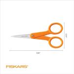 Fiskars 94817897J 94817797 Micro-Tip Scissors, 5 Inch, Orange