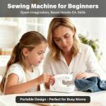 Portable Cordless Handheld Sewing Machine, 2 Modes for Two-Thread Stitching. Ideal Sewing Machine for Beginners. Mini for Home, Travel, DIY, Mending