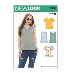 New Look Misses' Easy Tops Sewing Pattern Packet, Design Code V1772, Sizes 10-12-14-16-18-20-22