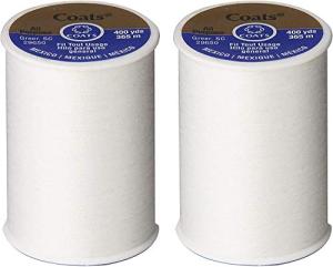 Coats & Clark All Purpose Thread 400 Yards White. Pack of 2