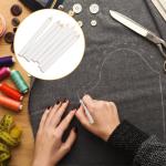 Pretwad 7 PCS Sewing Pencils for Fabric - Washable White Fabric Marking Pencils with Tip Caps, Ideal for Tailors, Quilting, Dressmaker & DIY Crafts (8.75cm)