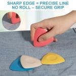 Soecskot 4 Pack Tailors Chalk, Sewing Chalk for Fabric, Professional Washable Triangle Fabric Marker for Quilting, Crafts, Sewing Supplies Accessories