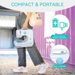 Mini Sewing Machine for Beginners, Portable Electric Sewing Machine with Dual Speed, 12 Built-in Stitches, Foot Pedal, and Accessories Kit for Home DIY Projects & Gift, Blue