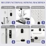 Verdanika Beginner Sewing Machine, 12 Built-in Stitches with Foot Pedal, 2-Speed Control, Portable Mini Sewing Machine for Home Travel Use & Sewing Enthusiasts (black)