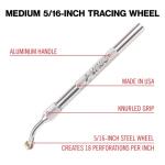 Excel Blades Pounce Wheel - 5/16-Inch Stainless Steel Tracing Wheel, Perforating, Cutting, Sewing Patterns, Quilting & Embossing Tool For Tracing Paper and Leather Craft