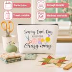 Reginary 12 Pcs Sewing Makeup Bag Sewing Gifts for Quilters Quilt Cosmetic Travel Bags Organizer Zipper Pouch for Women Quilting Gifts