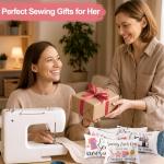 Reginary 12 Pcs Sewing Makeup Bag Sewing Gifts for Quilters Quilt Cosmetic Travel Bags Organizer Zipper Pouch for Women Quilting Gifts