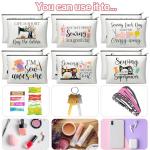 Reginary 12 Pcs Sewing Makeup Bag Sewing Gifts for Quilters Quilt Cosmetic Travel Bags Organizer Zipper Pouch for Women Quilting Gifts