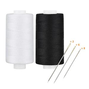 Simthread All Purpose Thread Polyester 400 Yards Each (1 White 1 Black)