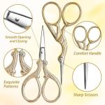 AQUEENLY Embroidery Scissors Stainless Steel Sharp Stork Scissors for Sewing Crafting
