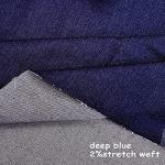 9OZ Stretch Denim Premium Cotton Blend Fabric by The Yard DIY for Sewing Crafting (Dark Blue 1yd)
