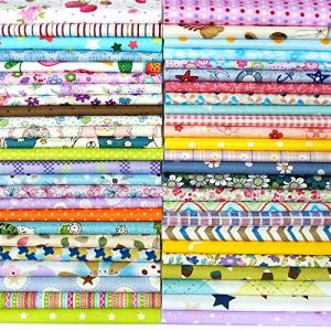 50pcs 8" x 8" Fabric Squares 100% Cotton Fabric Bundles Quilting Craft Supplies Floral Precut Squares Patchwork for Sewing DIY Quilt Patchwork