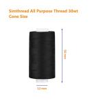 Simthread All Purpose Thread Polyester 400 Yards Each (1 White 1 Black)