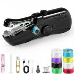 Portable Handheld Sewing Machine for Adults - Mini Hand Held Sewing Stitching Machine for Beginners - Small Cordless for Home Travel Clothes DIY Fabric (Black)