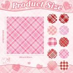Frienda 10 Pcs Valentine's Day Fabric Bundles, 20 x 20 Inch Red Pink Plaid Stripe Pre-Cut Squares, Romantic Sewing Fabric for Quilting Patchwork DIY Handmade Craft Home Valentines Party Decoration