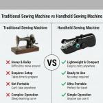 Portable Handheld Sewing Machine for Adults - Mini Hand Held Sewing Stitching Machine for Beginners - Small Cordless for Home Travel Clothes DIY Fabric (Black)