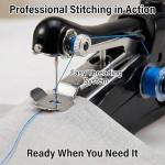 Portable Handheld Sewing Machine for Adults - Mini Hand Held Sewing Stitching Machine for Beginners - Small Cordless for Home Travel Clothes DIY Fabric (Black)