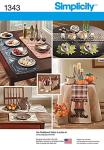 Simplicity 1343 Autumn Themed Tablecloth and Table Accessories Home Décor Sewing Patterns, One Size