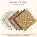 Ainiv 7pcs Fabric Bundles Squares, 19.68"x19.68" 100% Cotton Quilting Fabric Bundles, Floral Precut Squares Patchwork for Quilting, Sewing, DIY Crafts, Mask, Brown