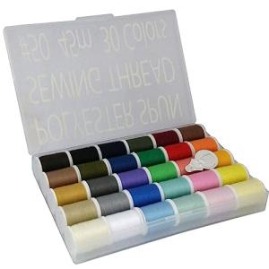 LEONIS Japan 30-Color Handy Polyester Sewing Thread Set, 45m / 50 yds Each [93011]
