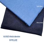 8.5OZ Cotton Durable Denim Fabric 67 Inches Width Entelare(Deep Blue 1Yard)