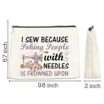 FYDHQSS Sewing Gifts Makeup Bag, Hostess Gift for Women Mom Grandma Birthday Christmas, Quilting Gifts for Quilters Sewing Lovers Cosmetic Bag with Zipper Travel Toiletry Makeup Pouch for Purse