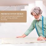 PEASUG 100% Cotton Muslin Fabric, 63 Inch X 2 Yards Unbleached Muslin Linen Fabric by The Yard, Medium Weight Draping Fabrics Suitable for Sewing Embroidery, Garments, Crafts Material-Natural