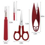 Sewing Seam Ripper Tool,Stitch Remover and Thread Cutter with 2Big+2Small Seam Rippers,1 Pack Thread Snips,1Pack 5”Scissor