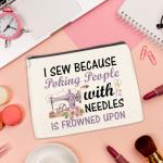 FYDHQSS Sewing Gifts Makeup Bag, Hostess Gift for Women Mom Grandma Birthday Christmas, Quilting Gifts for Quilters Sewing Lovers Cosmetic Bag with Zipper Travel Toiletry Makeup Pouch for Purse