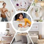 PEASUG 100% Cotton Muslin Fabric, 63 Inch X 2 Yards Unbleached Muslin Linen Fabric by The Yard, Medium Weight Draping Fabrics Suitable for Sewing Embroidery, Garments, Crafts Material-Natural