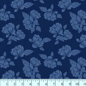 Flowers Denim Fabric by The Yard