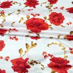 100cm*148cm Rose Flowers Print Satin Fabric Polyester Charmeuse Lining Fabric Cloth Hairband Headwear Material (Color 11)