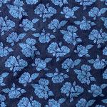 Flowers Denim Fabric by The Yard