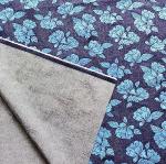 Flowers Denim Fabric by The Yard