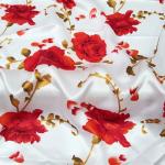 100cm*148cm Rose Flowers Print Satin Fabric Polyester Charmeuse Lining Fabric Cloth Hairband Headwear Material (Color 11)