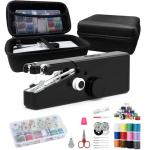 Handheld Sewing Machine for Beginners - Portable Cordless Mini Sewing Machine, Complete Sewing Kit & Accessories - Easy Electric Stitching for Home, Travel & DIY Repairs, Black
