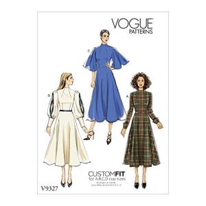 Vogue V9327E5 Easy to Sew Women's Partially Lined Dress Sewing Patterns, Sizes 14-22