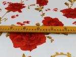 100cm*148cm Rose Flowers Print Satin Fabric Polyester Charmeuse Lining Fabric Cloth Hairband Headwear Material (Color 11)