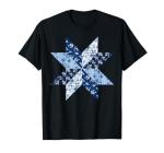 Quilt Block Star Quilter Toile Blue Quilting Patterns Sewing T-Shirt