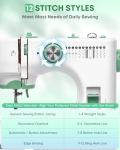 Jialiin Sewing Machine for Beginners -12 Built-in Stitches|42 PCS Accessory Kit,Foot pedal, Low/High-Speed,Portable Mini Sewing Machine for Home DIY,Quick Fix