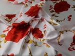 100cm*148cm Rose Flowers Print Satin Fabric Polyester Charmeuse Lining Fabric Cloth Hairband Headwear Material (Color 11)