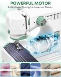 Jialiin Sewing Machine for Beginners -12 Built-in Stitches|42 PCS Accessory Kit,Foot pedal, Low/High-Speed,Portable Mini Sewing Machine for Home DIY,Quick Fix