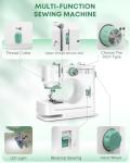 Jialiin Sewing Machine for Beginners -12 Built-in Stitches|42 PCS Accessory Kit,Foot pedal, Low/High-Speed,Portable Mini Sewing Machine for Home DIY,Quick Fix