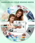 Jialiin Sewing Machine for Beginners -12 Built-in Stitches|42 PCS Accessory Kit,Foot pedal, Low/High-Speed,Portable Mini Sewing Machine for Home DIY,Quick Fix
