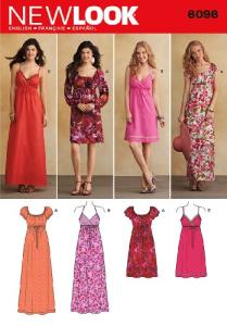 Simplicity New Look Pattern 6096 Misses Dresses with Length and Sleeve Variations Sizes 4-6-8-10-12-14-16