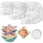 Fosdonge Bowl Cozy Template Cutting Ruler Set 3 Sizes, Acrylic Transparent Sewing Patterns Quilting Templates, Bowl Cozy Pattern Quilting Rulers for DIY Kitchen Art Craft