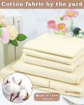 FIVEIZERO 100% Cotton Muslin Fabric by The Yard,63inch x 1Yards Unbleached Natural Cotton Material–Medium Weight Beige Calico Fabric for Sewing,Quilting,Embroidery,Crafts & Apparel Projects