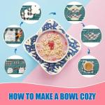 Fosdonge Bowl Cozy Template Cutting Ruler Set 3 Sizes, Acrylic Transparent Sewing Patterns Quilting Templates, Bowl Cozy Pattern Quilting Rulers for DIY Kitchen Art Craft