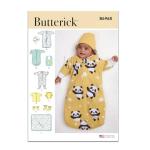 Butterick B6968A Infants' Bunting, Jumpsuit, Shirt, Diaper Cover, Hat, Bib, Mittens, Booties and Blanket Sewing Pattern Kit, Design Code B6968, Sizes XXS-XS-S-M-L
